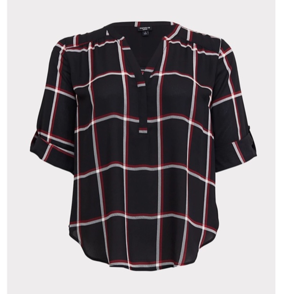 GEORGETTE BUTTON DOWN BLOUSE - Picture 1 of 5